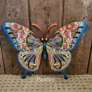 PAISLEY-Metal Butterfly, Dim: 14" L x 9.5" W